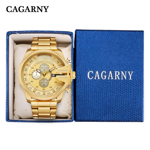 Mens Watches Top Brand Luxury Gold Steel Quartz Watch Men Cagarny Casual Male Wrist Watch Military Relogio Masculino Dropship