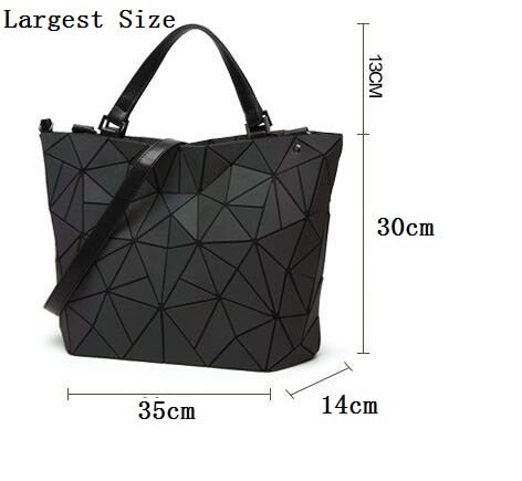 Luminous Bag Women's Geometry Lattic Totes  Quilted Shoulder Bags Hologram Laser Plain Folding Handbags  Free Shipping