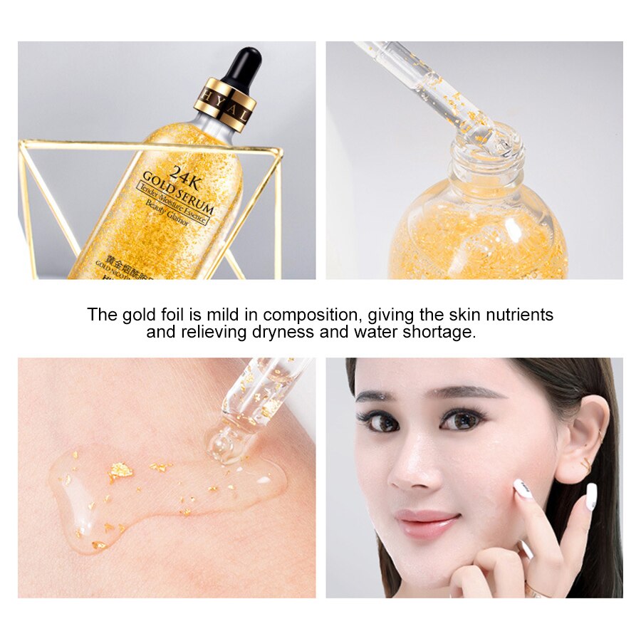 LAIKOU 24k Gold Face Serum Hyaluronic Acid Serum Moisturizer Essence Cream Whitening Day Creams Anti Aging Anti Wrinkle Acne Art