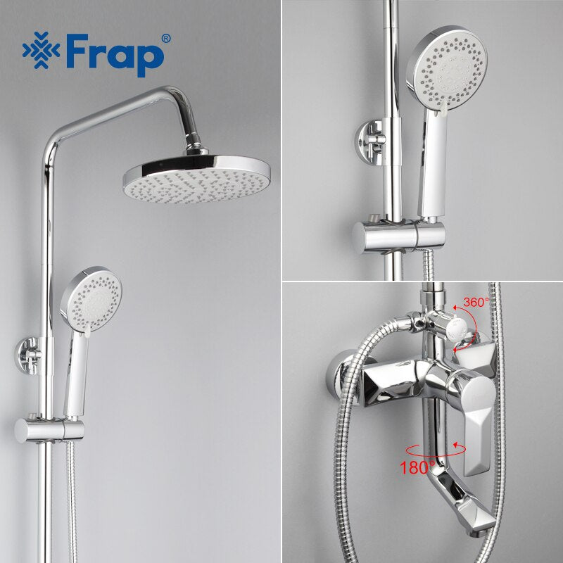 Frap Shower Faucets Top Quality Contemporary Bathroom Shower Faucet Bath Taps Rainfall Shower Head Set Mixer Torneira