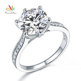 Peacock Star 925 Sterling Silver Luxury Wedding Anniversary Engagement Ring 3 Ct Jewelry CFR8228