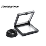 PET Membrane Jewelry Ring Pendant Display Stand Holder Bague Packaging Box Protect Jewellery & Stones Floating Presentation Case