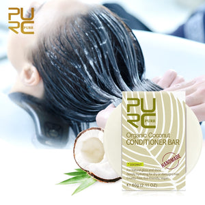 PURC Organic Coconut Conditioner Bar Vegan Handmade Straightening Repair Damage Frizzy Hair Conditioner Hair Care