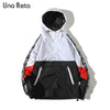 Una Reta Hooded Jackets Men New Patchwork Color Block Pullover Jacket Fashion Tracksuit Coat Men Hip Hop Streetwear Jacket Men