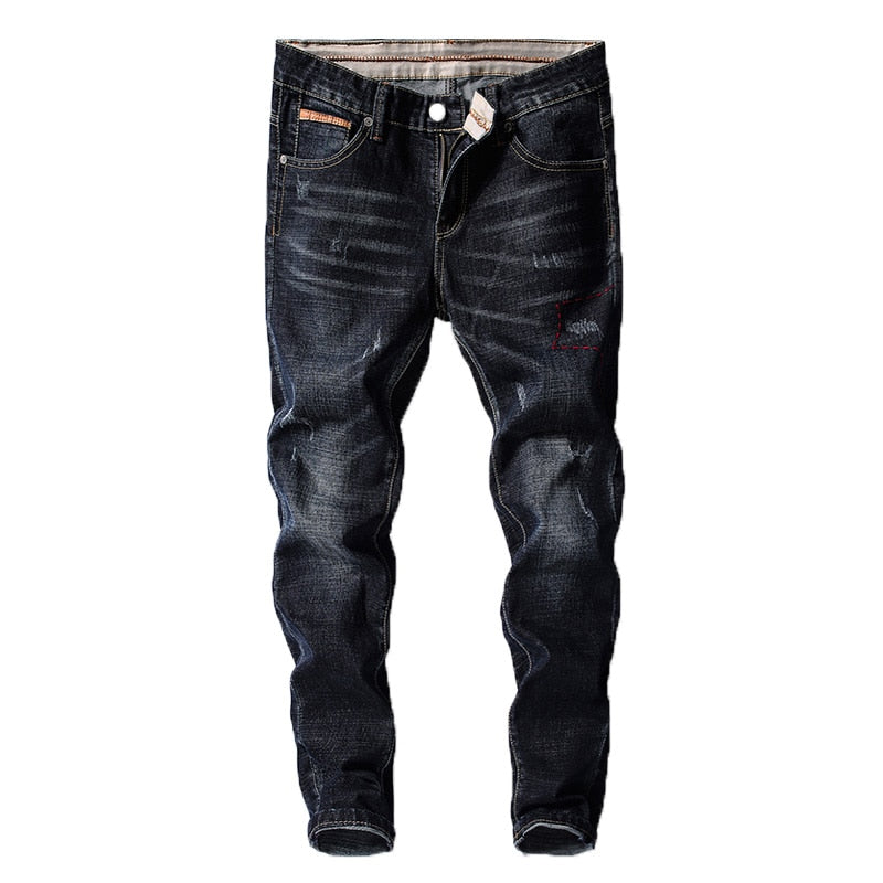 KSTUN Men Jeans Pants Denim Fashion Desinger Black Blue Stretch Slim Fit Jeans for Man Streetwear Cowboys Hiphop calca masculina