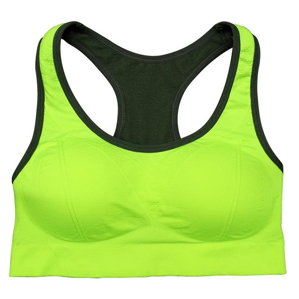 Women Sports Bras Fitness Top Running Vest Yoga Bras Gym Mujer Padded Push Up Breathable Soutien Sport Full Cup Top Female