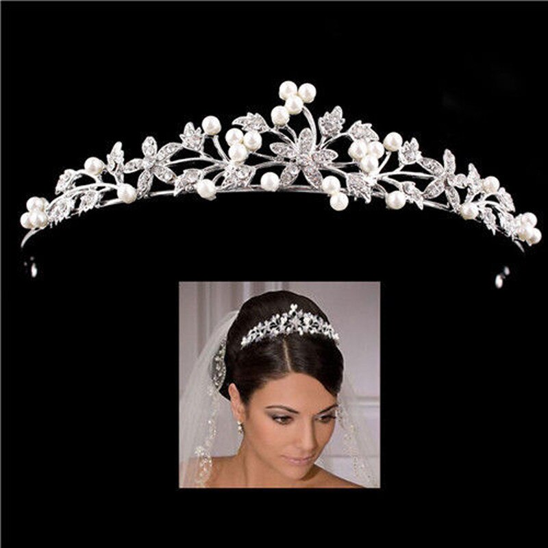 Rhinestone Bridal Tiara Crown Princess Bride Crystal Diadem Women Prom Hair Ornaments Wedding Bridal Head Jewelry Accessories