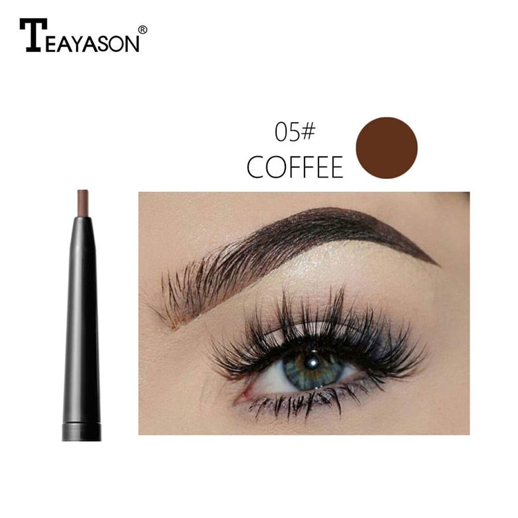 Waterproof Natural Long Lasting Paint Tattoo Eyebrow Black Brown Eyebrow Pencil With Brush Makeup