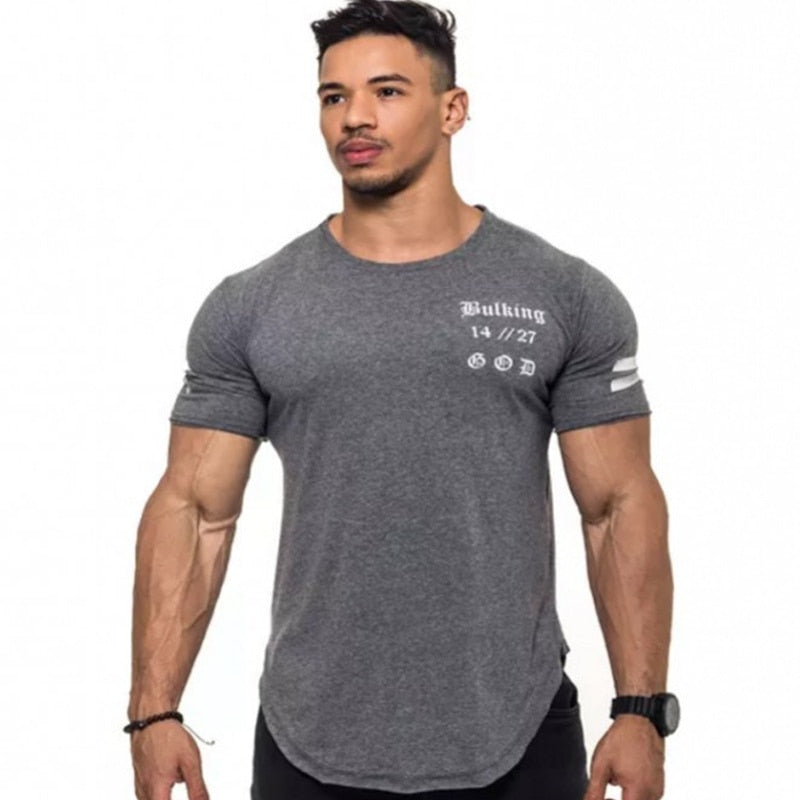 Mens Cotton T-shirt 2018 New Gyms Fitness Workout t shirt Man Summer Casual Fashion Creativity Print Tees Tops Brand Clothing