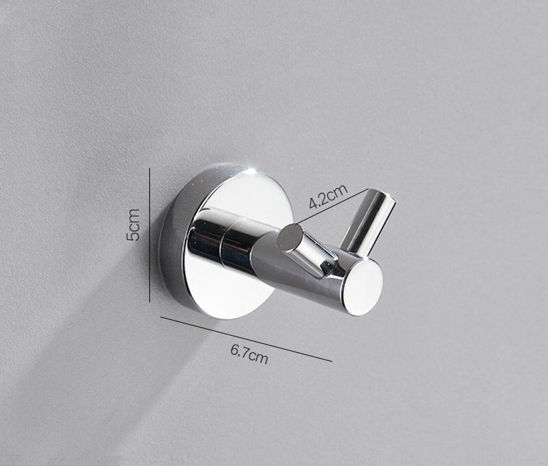 Chrome Polished Stainless Steel Single Robe Hook Wall Mounted Towel Hook Clothes Hook Bathroom Hardware