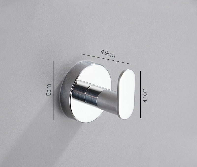 Chrome Polished Stainless Steel Single Robe Hook Wall Mounted Towel Hook Clothes Hook Bathroom Hardware