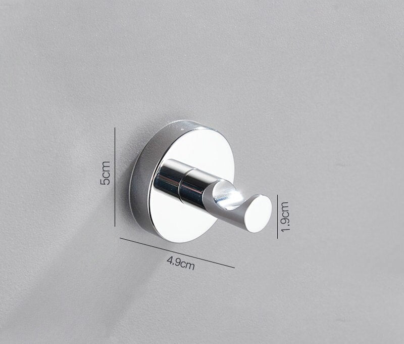 Chrome Polished Stainless Steel Single Robe Hook Wall Mounted Towel Hook Clothes Hook Bathroom Hardware