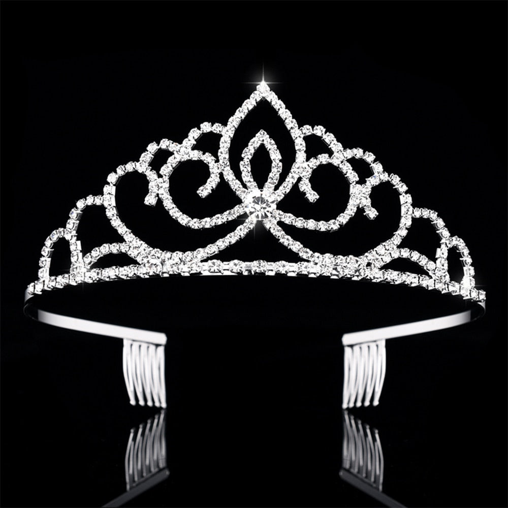 Bridal Crystal Tiaras and Crowns Headband Kid Flower Girls Bridesmaid Wedding Hair Accessiories Hair Jewelry