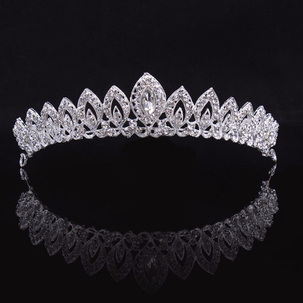 Rhinestone Bridal Tiara Crown Princess Bride Crystal Diadem Women Prom Hair Ornaments Wedding Bridal Head Jewelry Accessories