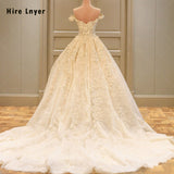 The Queens ballgown LNYER Lace Flowers Princess Ball Gown Wedding Dresses