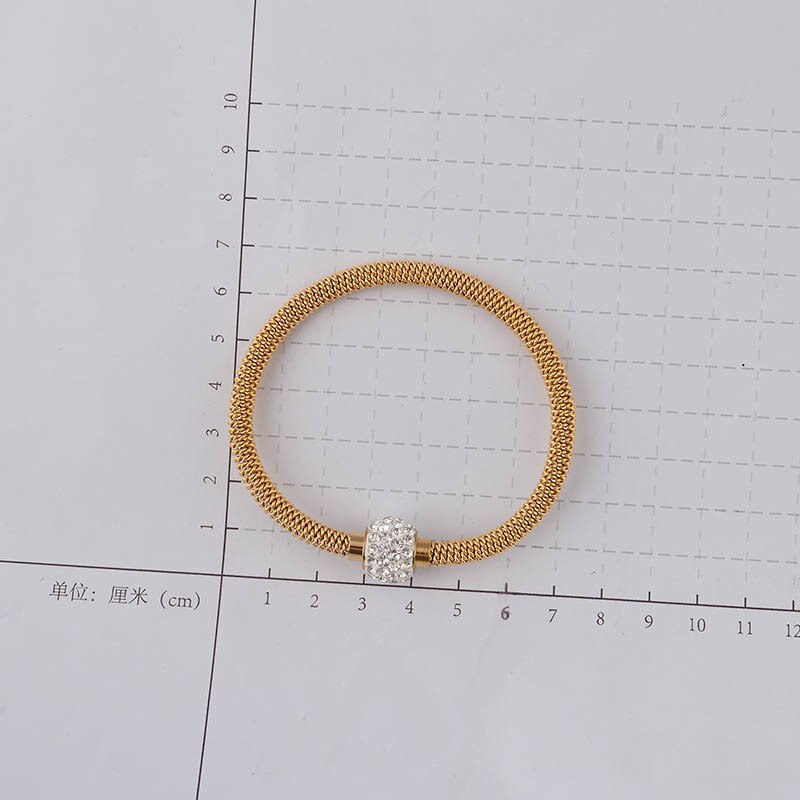 Fashion High Quality Charm Chic Valentine Gift Jewelry Stainless Steel Gold Women Distort Bracelets & Bangles