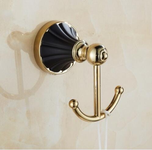 Bathroom Accessories Zinc alloy black gold Finish Towel Ring Robe Hook Toilet Brush Holder Towel Bar Bathroom Set Paper Holder