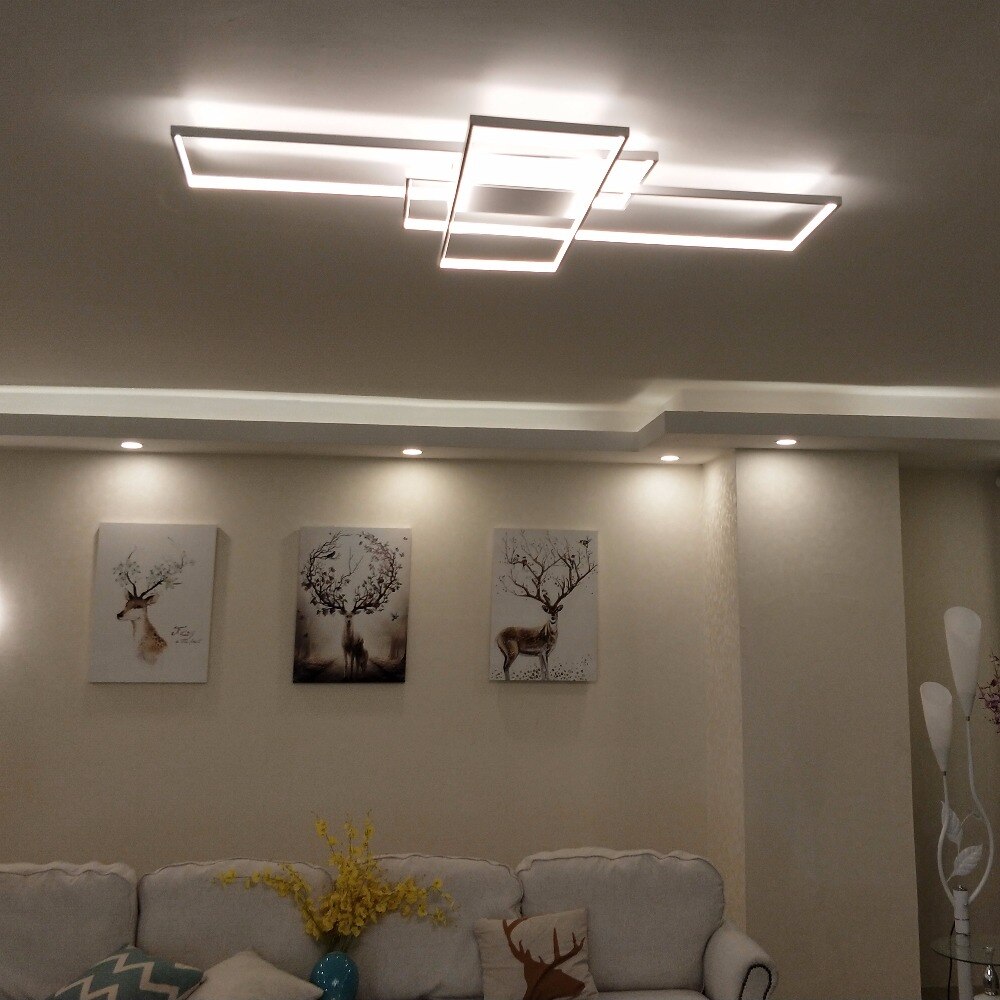 NEO Gleam Rectangle Aluminum Modern Led ceiling lights for living room bedroom AC85-265V White/Black Ceiling Lamp Fixtures