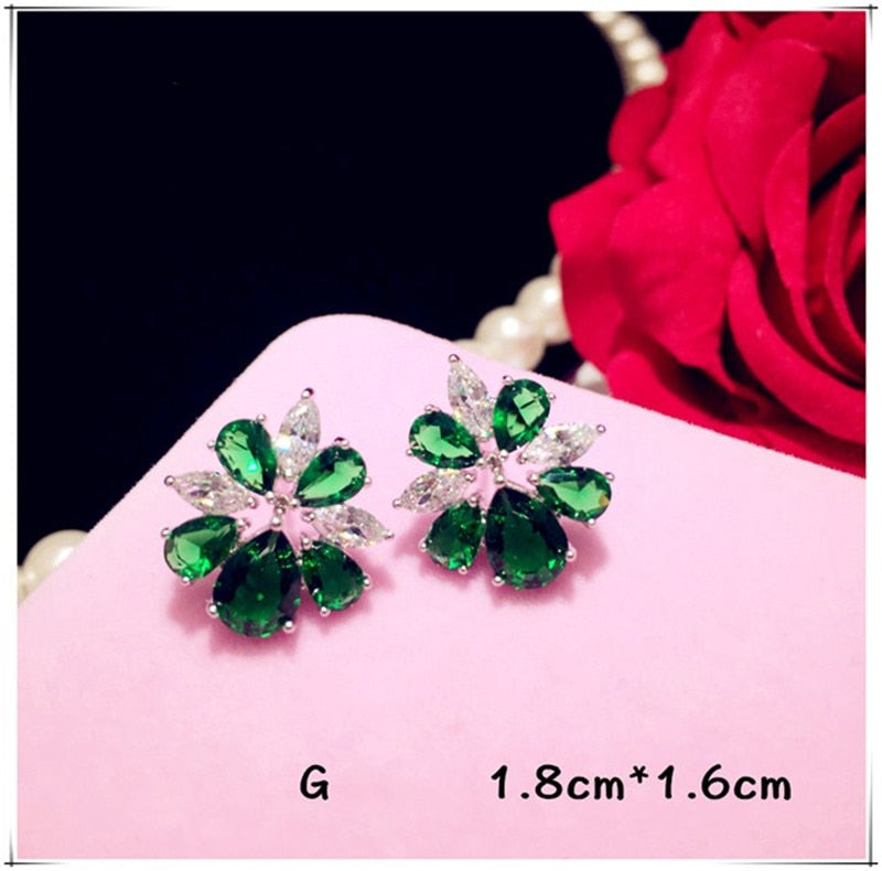 925 Sterling Drop Earrings For Women Artificial Emerald Vintage Fine Jewelry Cubic Zirconia Green Stone Luxury Eardrop Brincos