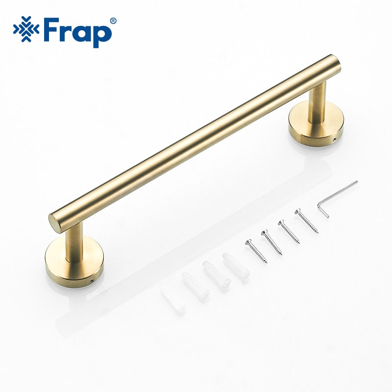 Frap Gold Bathroom Hardware Set Paper Holder Towel Rack Robe Hook Towel Bar Stainless Steel Bathroom Accessories Y38124-1