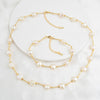 ASHIQI Natural Freshwater Pearl Jewelry Set Necklace Bracelet for Women NE+BR