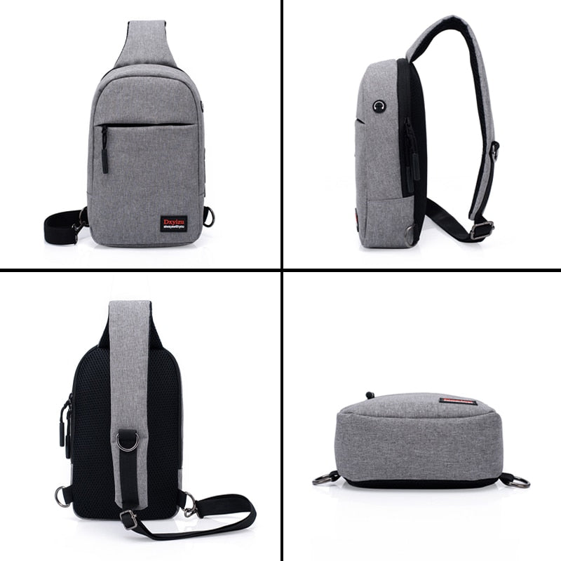 DINGXINYIZU Fashion Men Chest Pack Canvas Small Single Shoulder Strap Pack Bags For Women Casual Travel