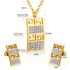 LUXUSTEE Bridal Cubic Zirconia Jewelry Set Gold/Silver Color Geometry Pendant Necklace Stainless Steel Women Necklace Sets