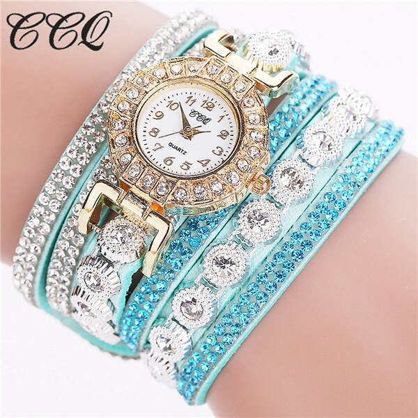 CCQ Fashion Luxury Women Rhinestone Bracelet Watches Ladies Quartz Watch Casual Women Wristwatches Clock Relogio Feminino Hot