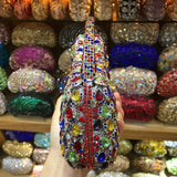 Wholesale Crystals 10 Colors Red Clutch Purse Messenger Bags Clutches Women Bridal Evening Clutch Bag Wedding Party Handbags