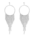 Long Rhinestone Evening Earrings For Women Fashion Bridal Crystal Dangle Earing Luxury Wedding Statement Party Jewelry