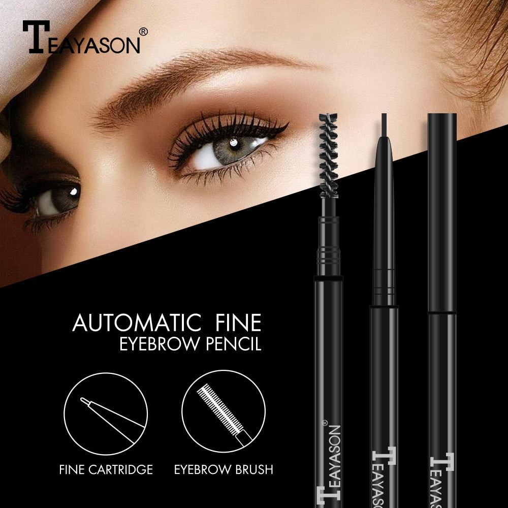 Waterproof Natural Long Lasting Paint Tattoo Eyebrow Black Brown Eyebrow Pencil With Brush Makeup