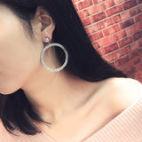 New Arrival Metal Hyperbole Round Women Dangle Earrings Fashion Female Korean Simple Jewelry Circle Earrings