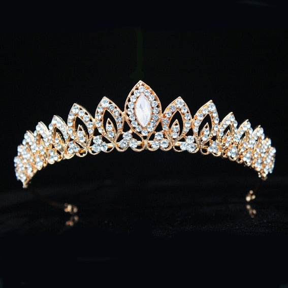 Rhinestone Bridal Tiara Crown Princess Bride Crystal Diadem Women Prom Hair Ornaments Wedding Bridal Head Jewelry Accessories