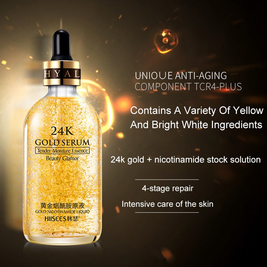 LAIKOU 24k Gold Face Serum Hyaluronic Acid Serum Moisturizer Essence Cream Whitening Day Creams Anti Aging Anti Wrinkle Acne Art