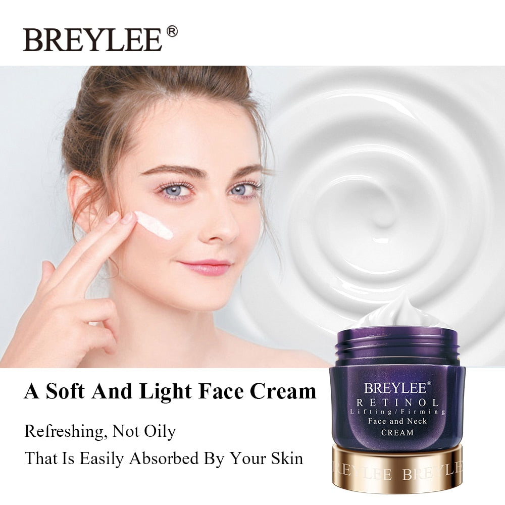 BREYLEE Retinol Firming Face Cream Lifting Neck Anti-aging Remove Wrinkles Night Day Cream Moisturizing Facial Serum Skin Care