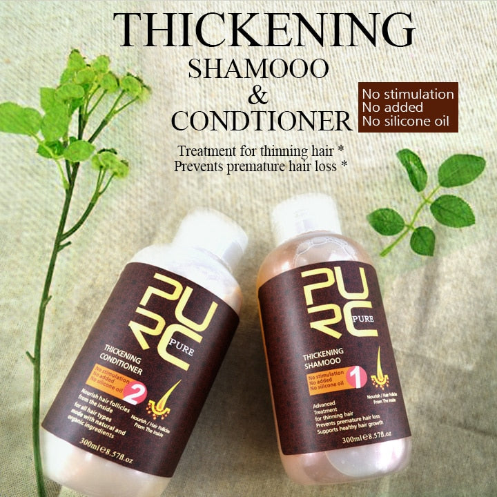 PURC Best Effect Hair Shampoo and Conditioner for Hair Growth and Hair Loss Prevents Premature Thinning Hair for Men and Women