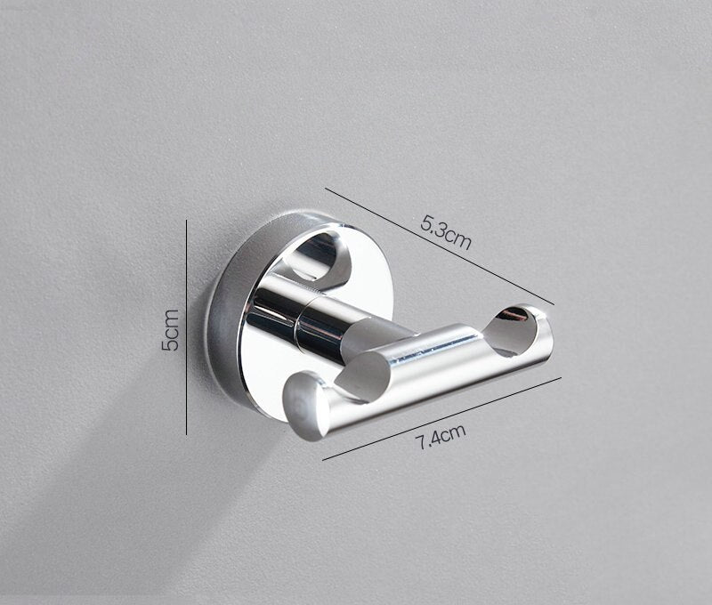 Chrome Polished Stainless Steel Single Robe Hook Wall Mounted Towel Hook Clothes Hook Bathroom Hardware