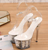 Shuzumiao Wedding Shoes Bride 2020 High Heels 17 High Heels 7cm Platfrom Women Platform Sandals Transparent Crystal Female Shoes