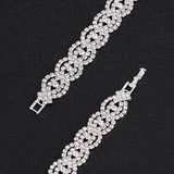 TREAZY Silver Color Rhinestone Crystal Bridal Jewelry Sets for Women Necklace Earrings Bracelet Set Wedding Jewelry Accessories