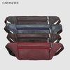 CARANFIER Mens Chest Bags Shoulder Messenger Bags PU Leather Casual Zipper Soft Male Classic Solid Color Travel Crossbody Bag