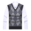 2021 New Fashion Brand Sweater For Mens Pullovers plaid Slim Fit Jumpers Knitred Vest Autumn Korean Style Casual Men Clothes