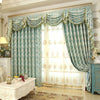 European Luxury Blackout Gold windows treatment curtains for living room bedroom flower tulle valance