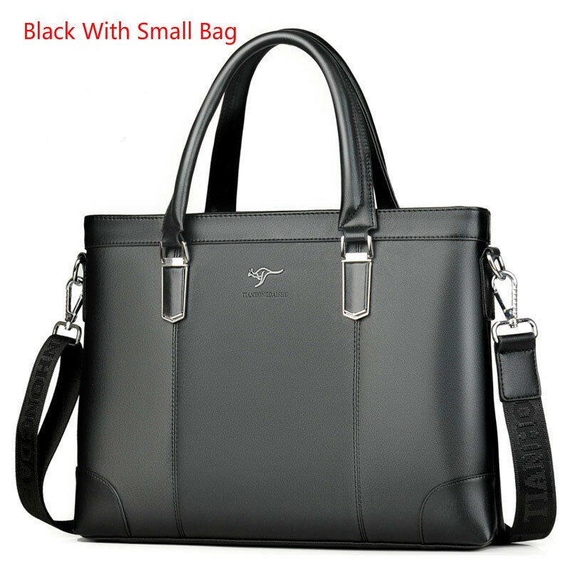 Classic Design Handbag For Man Business Briefcase Computer Bag Men's Office Bags Waterproof PVC Fabric Travel Work Shoulder Bag