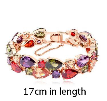 Emmaya Factory Price Mona Lisa Multicolor Cubic Zircon Bracelets Bangles Luxury Wedding Bracelets for Women Crystal Jewelry