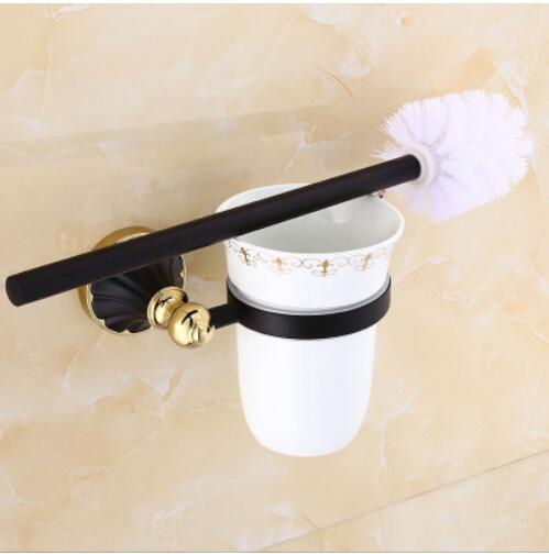 Bathroom Accessories Zinc alloy black gold Finish Towel Ring Robe Hook Toilet Brush Holder Towel Bar Bathroom Set Paper Holder