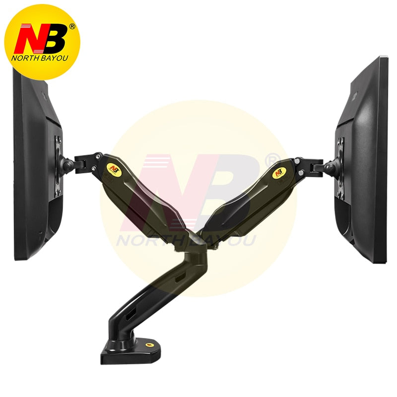 NB North Bayou F160 Full Motion Dual Arms Two Computer Monitor Desk Mount Stand for 17"-30" Swivel LCD Monitor Arm Support 2-9KG