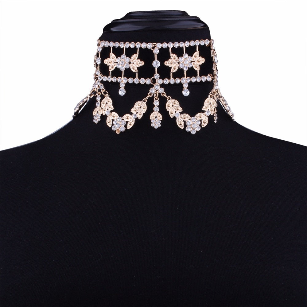 KMVEXO 2019 Fashion Crystal Rhinestone Choker Necklace Velvet Statement Necklace for Women Collares Chocker Jewelry Party Gift