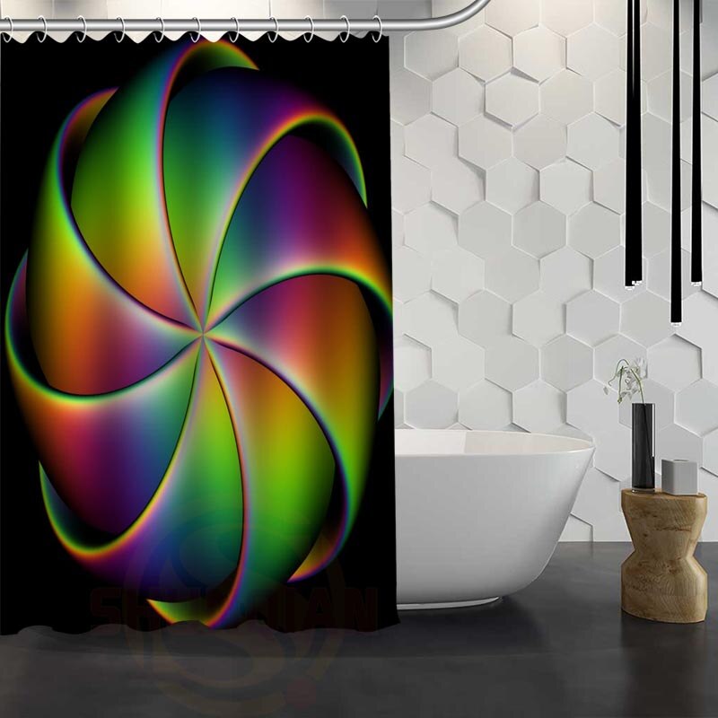 Custom Classic Striped Pattern Shower Curtain With Hooks High Defintion Printing Fabric Shower Curtain for Bathroom