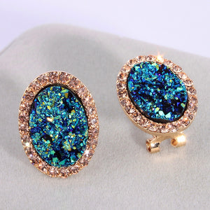 New Fashion Round Stud Earrings For Women Charm Crystal Earrings Brincos Wedding Earring Jewelry Elegant Gift E1720