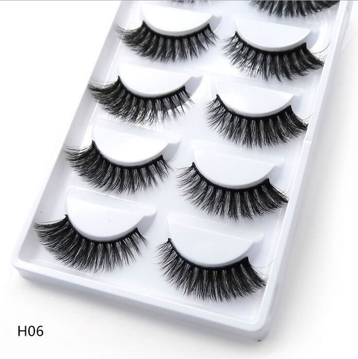 NEW 5 pairs natural long false eyelashes fluffy 3d mink lashes make up 100% cruelty free fake eyelash faux cils